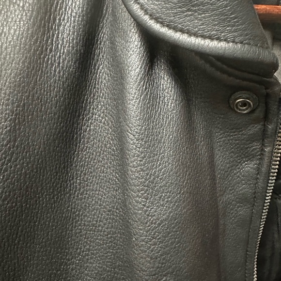 Vintage Roots Dark Leather Bomber Jacket - Picture 6 of 6